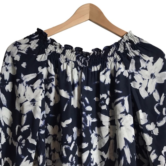 Lafayette 148 Small‎ Raelyn Augusto Crepe Floral Pullover Blouse Romantic Boho - Picture 5 of 9